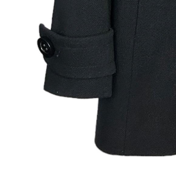 J. Crew Double Breasted Black Wool Peacoat Size 6 - Picture 14 of 16